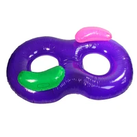 Swim Central 76" Inflatable Purple Side By Side Swimming Pool Lounger Raft