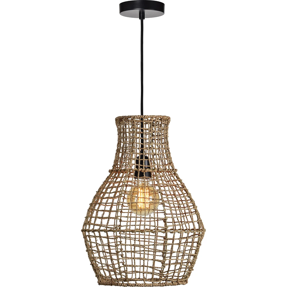 Signature Home Collection Coastal Mesh Pendant Chandelier - 10.5' - Brown