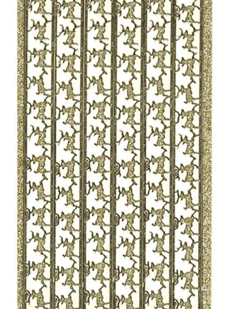 Starform Deco Stickers - Reindeer Border - Glitter Silver