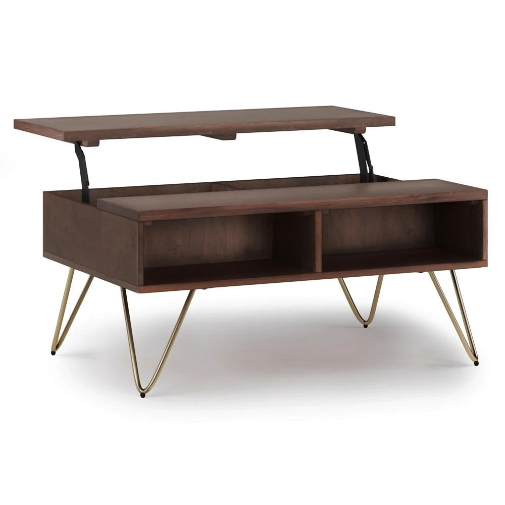 Simpli Home Hunter Small Lift Top Coffee Table in Mango