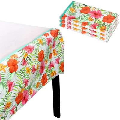 Luau Party Plastic Table Cover (54 x 108 in, 3 Pack)