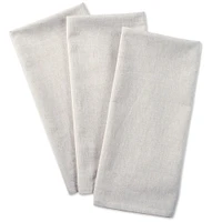 CC Home Furnishings Set of 3 White Rectangular Kitchen Dishtowels 20" x 30"