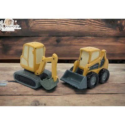kevinsgiftshoppe Ceramic Construction Zone Ceramic Excavator Salt and Pepper Shakers, Home Dcor, Gift for Him, Gift for Dad, Kitchen Dcor