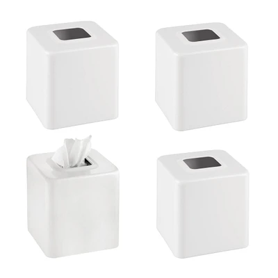 mDesign Metal Square Modern Tissue Box Cover Holder for Bathroom