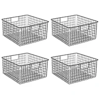 mDesign Metal Wire Food Organizer Basket with Built-In Handles