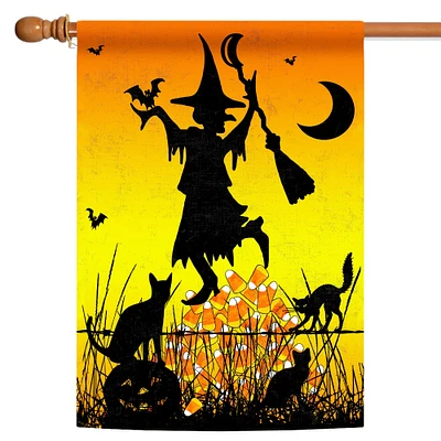 Toland Home Garden Halloween Witch Candy Corn Outdoor House Flag 40" x 28"