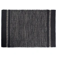 CC Home Furnishings 24" x 36" Gray Variegated Reversible Rectangular Recycled Rag Rug