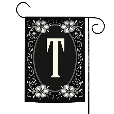 Toland Home Garden Classic Monogram Letter T Outdoor Garden Flag 18" x 12.5"