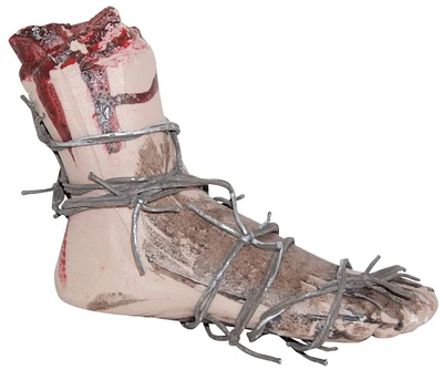 The Costume Center 8" Red and Gray Bloody Foot With Barbed Wire Halloween Prop
