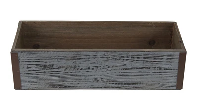 Contemporary Home Living 13.75" Gray Distressed Finish Rectangular Planter