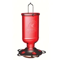 GC Home & Garden 9.19" Red Antique Bottle and Pewter Finish Elixir Hummingbird Feeder - 13 oz