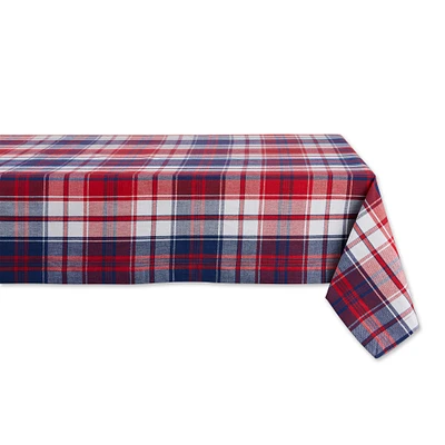 Contemporary Home Living 60" x 84" Red and Blue American Plaid Table Cloth