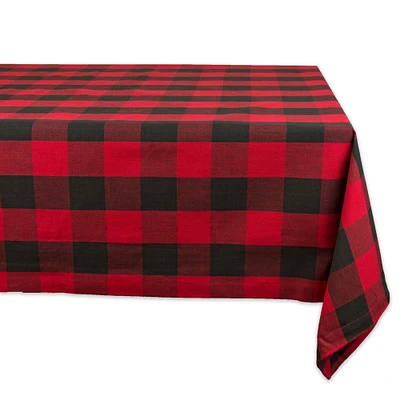 CC Home Furnishings Red and Black Buffalo Plaid Rectangular Christmas Tablecloth 60" x 104"