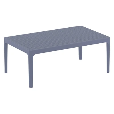 Luxury Commercial Living 39.5" Dark Gray Patio Solid Rectangular Lounge Coffee Table