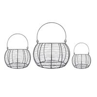 Contemporary Home Living Set of 3 Multi-purpose Metal Storage Basket 13"