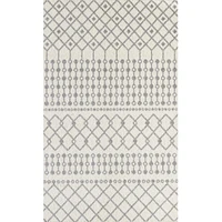 LBaiet 8' x 10' White and Gray Boho Geometric Rectangular Area Throw Rug