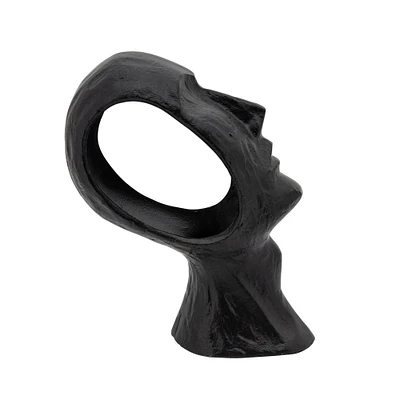 Kingston Living 11" Black Metal Face Table Top Sculpture