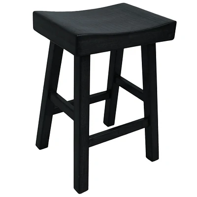 Contemporary Home Living 25" Black Counter Stool with Saddle Seat