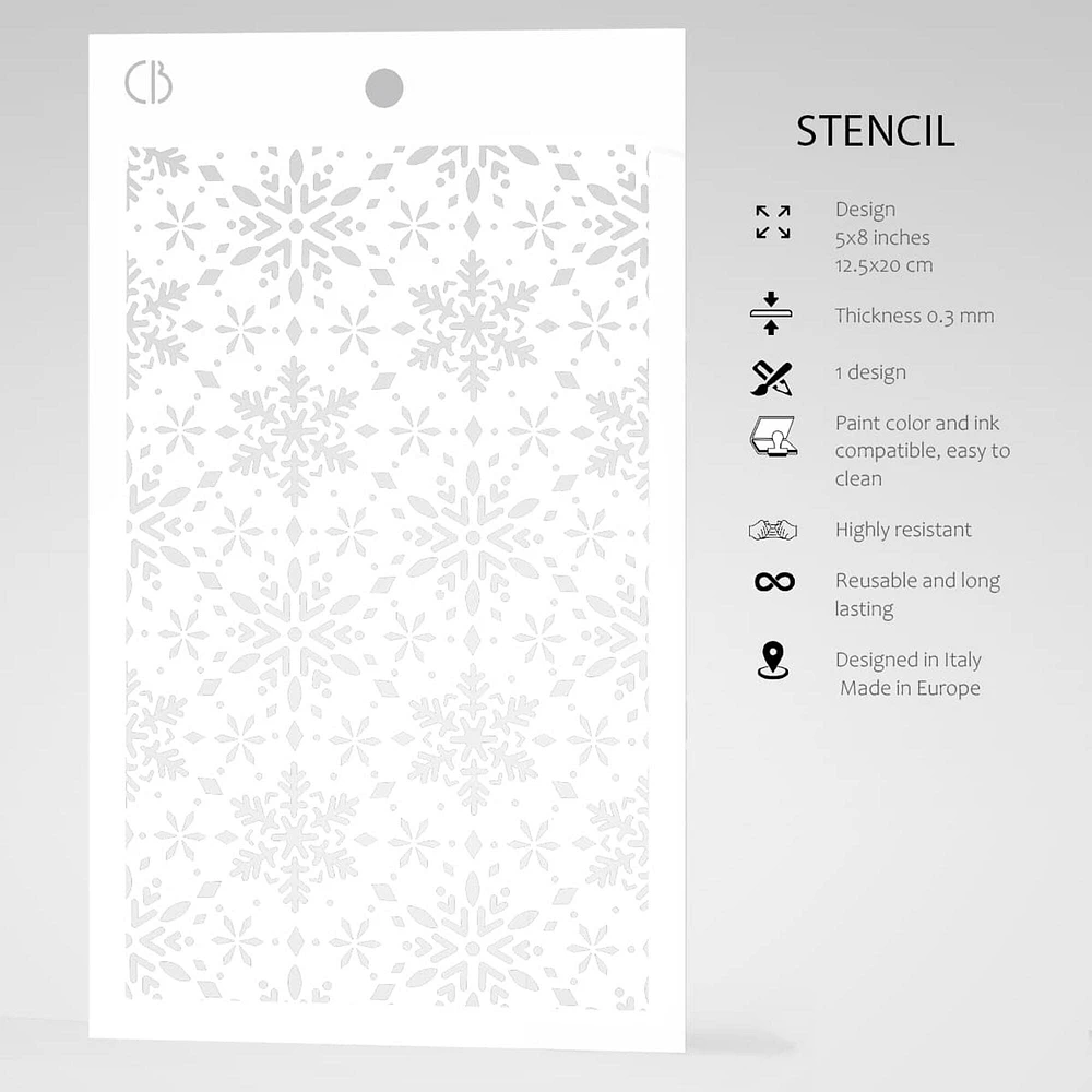 Ciao Bella  Texture Stencil 5"x8" Snowflakes