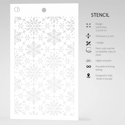 Ciao Bella  Texture Stencil 5"x8" Snowflakes