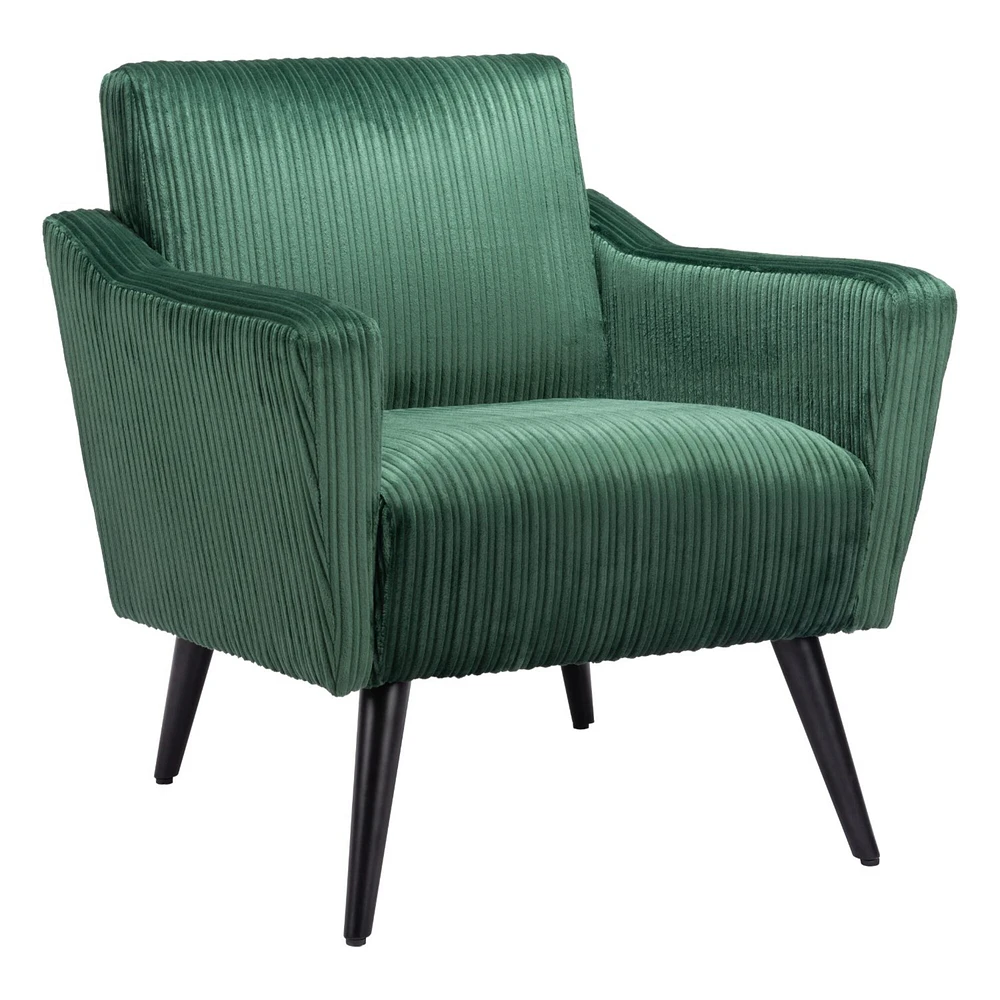 Modern Home 32.25" Green and Black Boho Style Upholstered Accent Chair