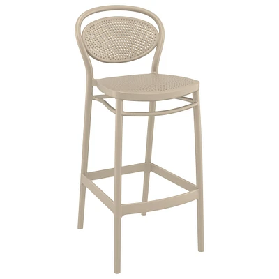 Luxury Commercial Living 41.75" Taupe Brown Outdoor Patio Bar Stool