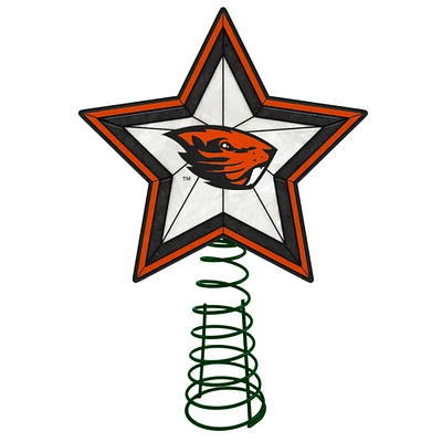 The Memory Company 10" Orange and Black Star NCAA Oregon State Beavers Christmas Tree Topper