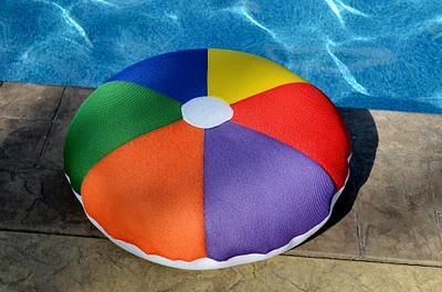 The Pool Supply Shop 26" Beach Ball Multi-Color Round Flat Floating Swimming Pool Pillow