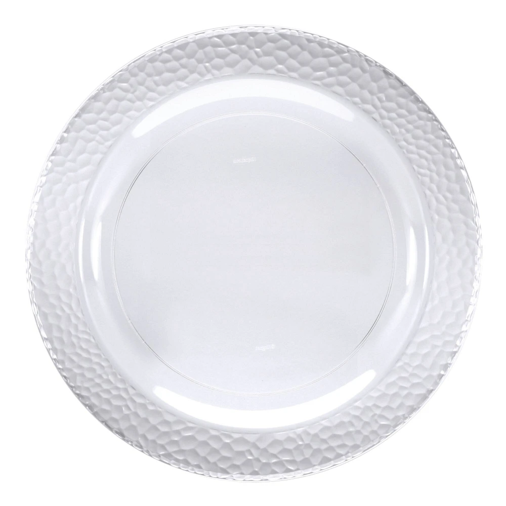 Party Central Club Pack of 120 Clear Pebble Plastic Disposable Plates 10"