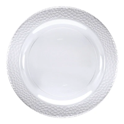 Party Central Club Pack of 120 Clear Pebble Plastic Disposable Plates 10"