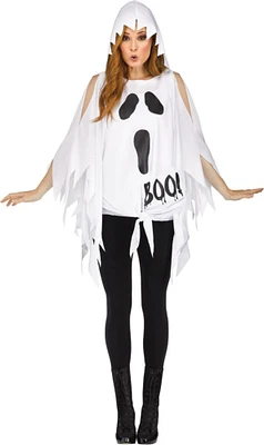 The Costume Center Black and White Poncho Ghost Women Adult Halloween Costume - One Size