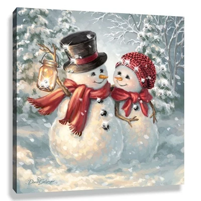 Glow Decor White and Red Snow Much In Love Pizazz Print Framed Christmas Wall Decor 10" x 10"