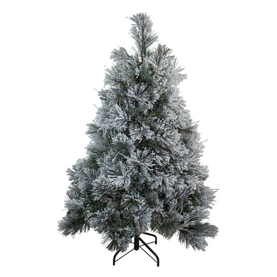 Northlight 4.5' Flocked Black Spruce Artificial Christmas Tree - Unlit