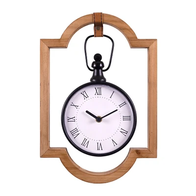 Contemporary Home Living 14" Brown Farmhouse Wall Clock