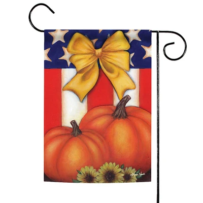 Toland Home Garden Orange and Red Patriotic Fall Outdoor Garden Flag 18" x 12.5"