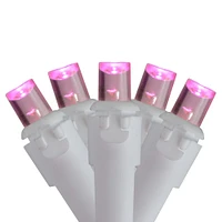 Brite Star Set of 70 Pink LED Wide Angle Icicle Christmas Lights - 6ft White Wire