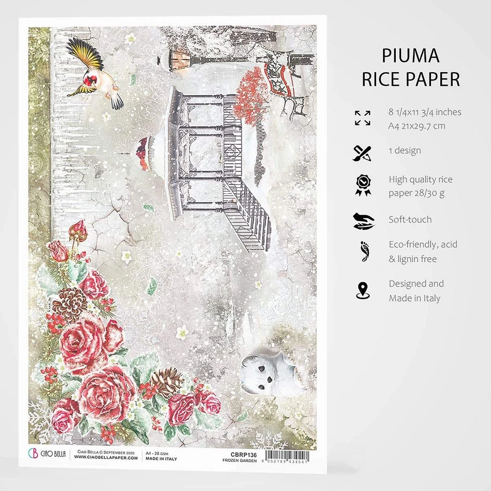 Ciao Bella  Rice Paper A4 Frozen Garden