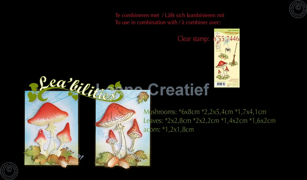 Leane Creatief Lea’bilitie Autumn - Mushrooms Cut And Embossing Die