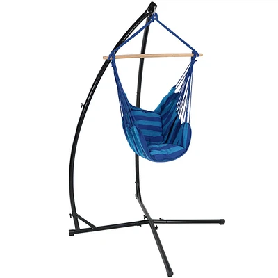 Sunnydaze Cotton/Polyester Rope Hammock Chair with X-Stand - Oasis by