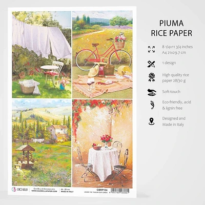 Ciao Bella  Rice Paper A4 Tuscan Cards