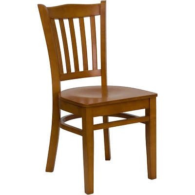 Emma and Oliver Vertical Slat Back Wooden Restaurant Dining Chair