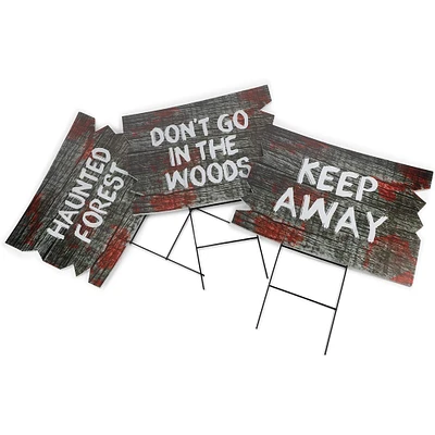 Spooky Central Halloween Yard Signs with Metal Stakes