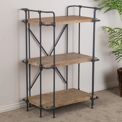 GDFStudio SOHO Outdoor Industrial 3 Shelf Firwood Bookcase