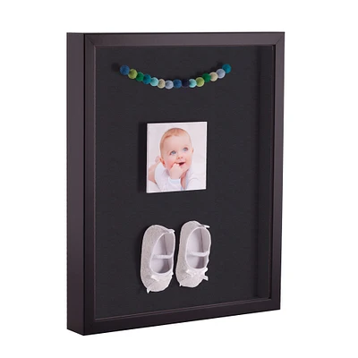 ArtToFrames 18x24 Inch Shadow Box Picture Frame, with a Satin Black Tall 1.00" Wide Shadowbox frame and Super White Mat Backing (4654)