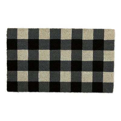 Contemporary Home Living 30" Black and White Checkered Doormat