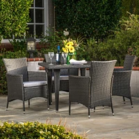 GDF Studio Brynhild Outdoor 5pc Grey Dining Set