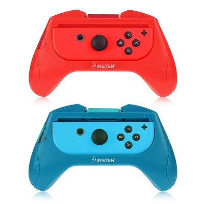 2 Pack Controller Grips for Nintendo Switch Joy Con Controllers & OLED Model, Protective Handheld Holder, Red/Blue