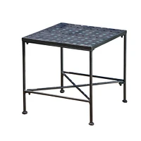 GDF Studio Kent Outdoor Black Iron Side Table