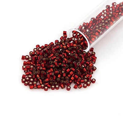 Miyuki Delica Seed Bead 11/0 Silver Lined Brick Red