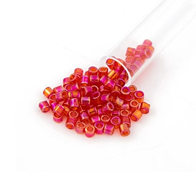 Miyuki Delica Seed Bead 8/0 Transparent Cherry Red AB